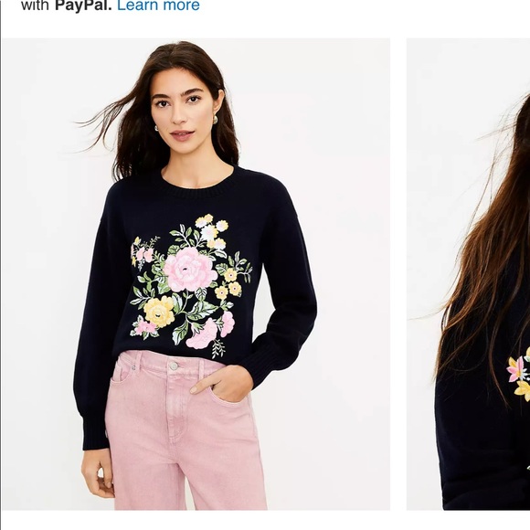 NWT Floral Appliqué Loft Sweater - Picture 4 of 4